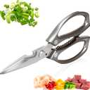 Kitchen Scissors, All PurposeUltra Sharp Meat ScissorsHeavy Duty Cooking ScissorDishwash Safe Stainless Steel Kitchen Shears for Food, Chicken Bones, Turkey (Silver)