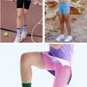 Girls Athletic Biker Shorts 4'' with Pockets, High Waisted Summer Outfit Shorts for Kids Clothes (Medium, Bunny and Flower)