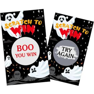 FLYAB Halloween Scratch Off Cards 28PCS Spooky Ghost Party Game Scratch Off Cards Halloween Party Game Scratch Off Cards Halloween Games Activity for Groups Kids Adults Halloween Holiday Game Supplies