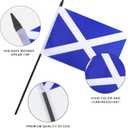 Scotland Desk Flag 12" Solid Pole Deluxe Set Scot Flags Banner Mini Small Scotland Office Table Flags with Black Stand Base Desktop Decorations(2Pack)