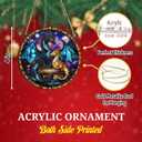 5 x Book Dragon Ornament for Christmas Tree, Dragon Suncatcher Acrylic Hanging Decoration, Book Lovers Gifts for Women, Fantasy Themed Tree Decoration for Tree, Holiday Keepsake