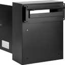 Through The Door Drop Box, 16.5" x 12.5" x 6" Mail Slots for Doors, Adjustable Chute Door Mail Slot with Combination Lock, Suitable for Door Thickness 1.18 to 2.36 for Home Office (Black)