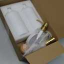 NEECZS Kitchen Soap Dispenser Set with Instant Dry Tray, 16 Oz Hand and Dish Soap White Glass Dispenser Set, Stainless Steel Pump, Waterproof Labels&Dish Brush, Luxury Soap Bottle for Kitchen, Bathroom