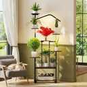 Zelvia 8-Tier Corner Plant Stand with Grow Lights 65" Tall Metal Indoor Plant Shelf, Multi-Level Display for Plants & Flowers, Ideal for Bedroom Living Room Patio (with Roller)