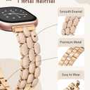 Wearlizer Resin Metal Band Compatible with Fitbit Versa 4 Bands for Women/Sense 2/Sense/Versa 3, Jewelry-Style Dressy Bracelet with No-Tool Adjustment, Elegant Lightweight Strap for Work & Daily