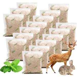 16 Pack Natural Deer Repellent Pouches, Peppermint Deer Repellent Keep Deers Out from Outdoor Tree Yard Attic Garden House, Long-Lasting Protection, Safe for Dogs and Children