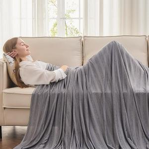 EMME Cooling Blanket - Twin & Full Size, Double-Sided, Lightweight Blanket for Couch, Bed, Sofa, Night Sweats, Grey (Twin(60"x 80"), 09-pinstripe Grey)