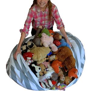 Zerodeko Children Toys Storage Bag with Zipper Extra Large Toy Storage Organizer Lightweight and Portable for Kids' Play Mat and Picnic (Medium, As Shown)