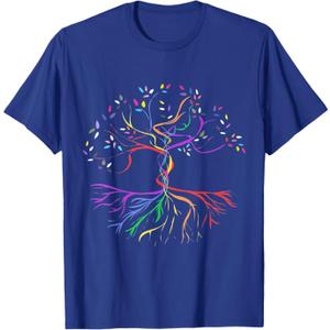Tree Life Rainbow LGBT Cool Gay Pride Flag Ally T-Shirt, S