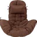 Tudomro Egg Chair Cushion Filling 2.58 kg Replacement Rocking Wicker Chair Cushions High Back Swing Hammock Egg Hanging Cushion Thicken for Indoor Outdoor Patio(Brown,1 Pcs)