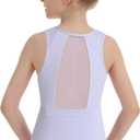 Phineein Girls Gymnastics Leotards Mesh Back - Kids Sleeveless Ballet Dance Leotard with Stylish Power Mesh Cutout Back