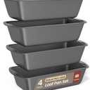 Bakken- Swiss Loaf Pan Set 4-Piece - Deluxe Nonstick Carbon Steel Bakeware for Perfect Bread and Cakes  Dishwasher Safe, Premium Pans for Home Baking (Gray)