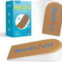 Sumifun Heel Lift, 4-Layer 1 Inch Gel Shoe Lifts for Women Uneven Legs, Adjustable Orthopedic Heel Lifts for Heel Pain and Leg Length Discrepancy, Heel Wedge Inserts 1/4" 1/2" 3/4" (Size L, Brown)