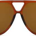 Trendy Aviator Sunglasses for Women Men Oversized Classic 70s Round Aviator Sun Glasses Vintage Shades (Brown/Brown)