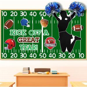 TaoBary Football Bulletin Board Decorations Set 3D Kick Off a Great Year Football Classroom Decorations Back to School Bulletin Boards Cutout for Sports School Classroom Blackboard