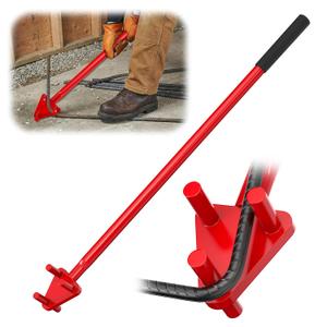 Manual Rebar Bender for 5/8” Rebar Bars, Heavy Duty Hand Operated Bending Machine Style Tool for Flat Bar & Rod Bending, Solid Steel Lever with Cast Steel Reverse Head