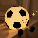 Soccer Night Light for Kids, Cartoon Soccer Lamp Silicone Baby Nursery Night Light with 3 Level Dimmable Rechargeable Bedside Lamp Nightlight Gifts for Kids Toddler Bedroom Home Office Decor