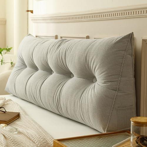 UUluhao Headboard Pillow for Dorm Light Grey Large Reading Wedge Pillow Headboard Cushion Triangular Backrest Support Bed Rest Bolster Cushion for Daybed Bunk Bed Dorm,39 * 7.87 * 19.68in