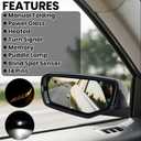 vefix Left Driver Side Mirror Compatible with 2020-2024 Cadillac CT5 Left Side Rear Door Mirror with Heated Blind Spot Puddle Lamp Turn Signal 14 Pins 84320682 84920677 2948497