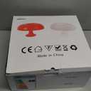 Orange Mushroom Lamp, Mid Century Modern Table Lamp for Bedroom, Minimalist Mushroom Decor Bedside Small Lamps, 2700K(Bulb Included, Plug Powered)