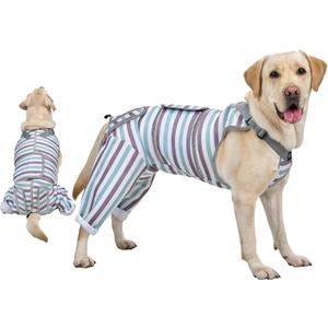 Arblina Dog Recovery Suit, Adjustable Rear Leg Sleeve to Stop Licking Wounds for Large Medium Male Female Dogs, Surgical Clothing for Neuter Spay Protective as Cone Alternative After Surgrey (XL(Back Length: 22"-26", Leg Length: 11.5"), Blue)