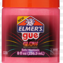 ELMER’S GUE PREMADE SLIME, 8OZ JAR - PINK GLOW IN THE DARK