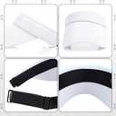 2 x Sun Visor Hat Sport Wear Athletic Visor Adjustable Lightweight Wide Brim Cap Beach Hat for Women and Men Golf Tennis (White)