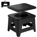 100kg Load Capacity Travel Potty, Foldable PP Portable Toilet for Adults with Lid as Stool Black for Camping, Picnic, BBQ, Outdoor