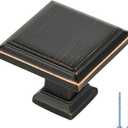 Ravinte Hardware 10 Pack Kitchen Cabinet Pulls Square Drawer Single Hole Handles Oil Rubbed Bronze for Cupboard Gold Dresser Solid