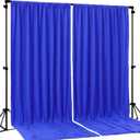 Royal Blue Backdrop Curtain 2 Panels-Wrinkle-Free Royal Blue Curtains Polyester Photography Drapes for Baby Shower Birthday Party Photo Background Backdrop Stand- 8 X10FT