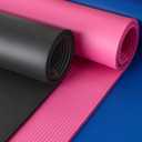 Amazon Basics Extra Thick Exercise Yoga Mat with Carrying Strap, Black, 1/2 Inch