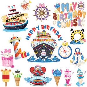 RiVolTa Mouse Birthday Cruise Magnets - 16 Pcs Ship Door Decorations Stickers Cute Captain Sea Navigation Funny Cabin Anchor Magnetic Accessories for Stateroom Cars Refrigerator Carnival Party Decor