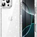 JETech Glitter Case for iPhone 16 Pro 6.3-Inch, Bling Sparkle Shockproof Phone Bumper Cover, Cute Sparkly for Women and Girls (Clear)