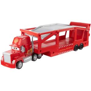 Mattel Disney and Pixar Cars Mack Hauler, 13-inch Toy Transporter Truck with Ramp & Carry Storage for 12 Vehicles, Gift for Kids Ages 4 Years Old & Up