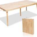 Picnic Table, Boho Folding Table 100% Solid Pine Wood Portable Outdoor Low Table for Beach, Camping, BBQ & Balcony