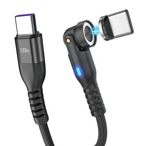 Magnetic Charging Cable Fast Charging, PD100W Magnetic Phone Charger USB C to Type C Cable for MacBook Pro Charger Cord Android Pad Pro Samsung [1 x 6FT Black]