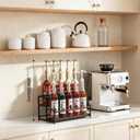 Coffee Syrup Rack Organizer, 2-Tier 10 Syrup Bottles Holder Stand for Coffee Bar, Liquor Bottle Display Shelf Bar Shelf Stand Countertop Rack for Syrup, Wine, Spice