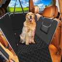 Mancro Dog Seat Cover for Back Seat, Scratchproof Car Seat Cover & Waterproof Dog Hammock for Car, Black, X-Large