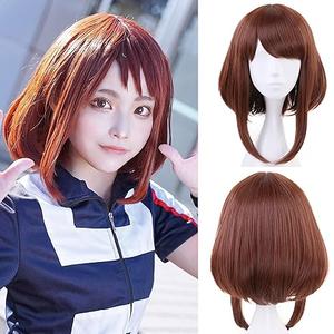Short Brown Bob Wig Synthetic Hair for Anime Cosplay Costume Wigs or Halloween Women, Costumes Wigs Party (9.84 x 5.91 x 1.97 inches)