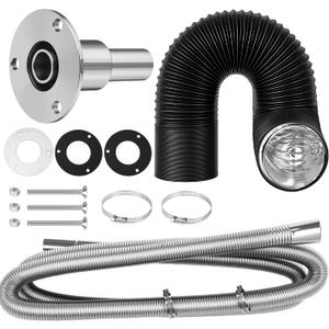 Honoson 79 25mm Universal Stainless Steel Exhaust Pipe Diesel Parking Air Heater Straight Thru Hull Exhaust Skin Fitting 24mm Tube Pipe Socket Hardware 3 Inch 16 ft Air Ducting for Car Vehicle Truck