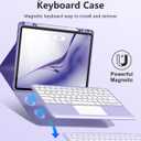 Harvopu for iPad Air 13 Inch & Pro 12.9 Case with Keyboard - Multi-Touch Trackpad, 7 Colors Backlit, Detachable Keyboard Cover for iPad Pro 12.9 (6th, 5th, 4th, 3rd gen), Air 13 M4/M3/M2 (Purple)