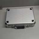 Security Lock Boxes - 14.2 x 9.4 x 4.5 Inch Medium, Portable Locking Storage Totes with Dual Combination Locks, Medicine Lock Box, Lock Boxes for Personal Items, Cash & Briefcase - Silver