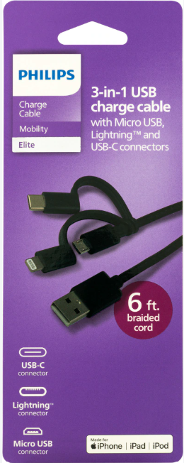Philips 3-in-1 USB Charge Cable