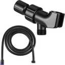 Mimorou 79 Inch Stainless Steel Shower Hose with Adjustable Shower Arm Holder and Head Replacement (Black)