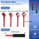 4 in 1 Door Hinge Adjustment Tool, Stainless Steel Hinge Gap Adjustment Wrench Set, Red Multi-Size Durable Hinge Gap Adjusting Wrench, Universal Door Gap Adjustment Tool for Residential & Commercial