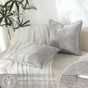 Stellhome Pack of 2, Soft Chenille Soild Throw Pillow Covers Accent Cushion Case Boho Farmhouse Neutral Decorative Pillowcase for Couch Sofa Bedroom Living Room Home Decor 16 x 16 Inch, Grey