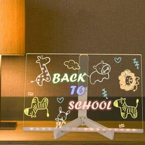 Acrylic Dry Erase Board with Light 11.8 x 7.9, Led Drawing Board for Kids,Light up Dry Erase Board with Adjustable Bracket for Office School Home (11.8 x 7.9)