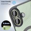 2 x Compatible for iPhone 17 Camera Lens Protector, Explosion-Proof 9H Tempered Glass with Metal Original Style Ring, Ultra HD Clarity, Anti-Scratch Lens Protection Cover, Case Friendly (Green)