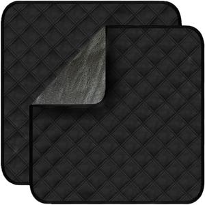 Waterproof Seat Protector Pads Washable Chair Pads for Incontinence Reusable Pee Pads for Adults Kids Non-Slip Chair Protectors Covers for Wheelchair 2 Pcs Black 22"x21"
