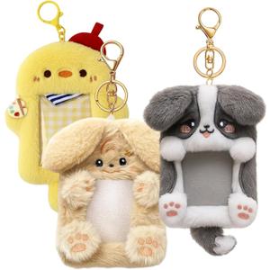 3-Pack Plush Photocard Keychain - Cute Photo Holder for Collectors, Photocard holder